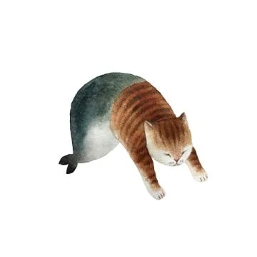 Cat mermaid Stock Illustration