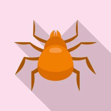 Cat mite icon, flat style Stock Illustration