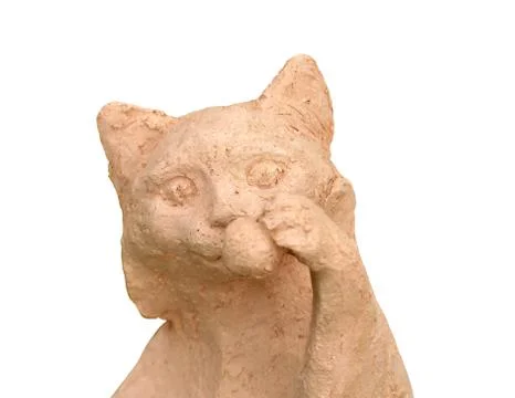 Cat molded from clay. Stock-Fotos