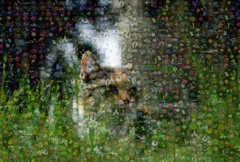 Cat in the mosaic Stock Illustration