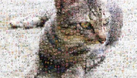 Cat in the mosaic Stock Illustration
