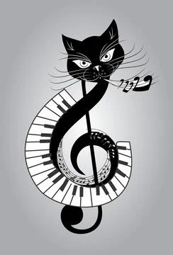 Cat music Stock Illustration