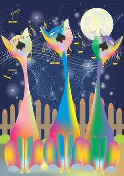 Cat music Stock Illustration