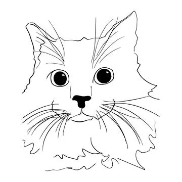 A cat with a mustache Stock Illustration