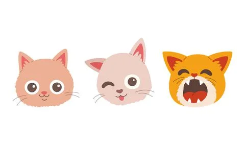Cat muzzle cat face simple vector illustration Illustrazione stock