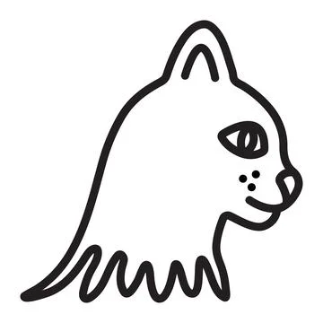 Cat muzzle single line icon Illustrazione stock