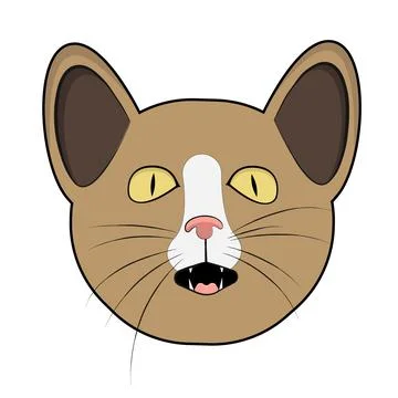 Cat muzzle vector illustration. Brown color cat. Stock Illustration