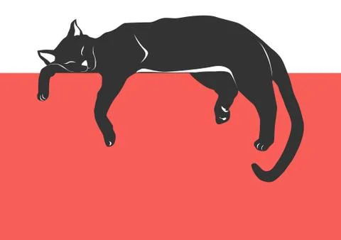 Cat napping. Illustrazione stock
