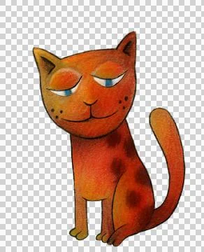 Cat with narrowed eyes イラスト素材
