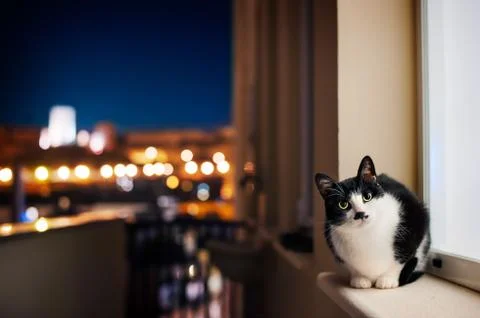 Cat in the night Stock Photos