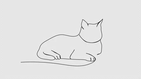 Cat. One line drawing animation. Video clip with alpha channel. Stock Footage 271523267