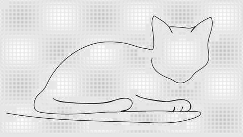 Cat. One line drawing animation. Video clip with alpha channel. Stock Footage 271523335