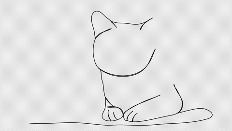 Cat. One line drawing animation. Video clip with alpha channel. Stock Footage 271524142