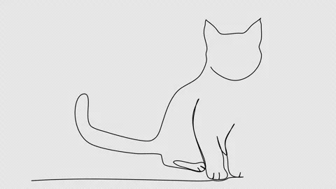 Cat. One line drawing animation. Video clip with alpha channel. Stock Footage 271524472