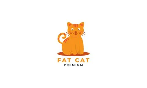 Cat or kitty or kitten or puss  pet happy cute cartoon logo icon illustration Stock Illustration