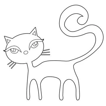 Cat Outline Stock Illustration