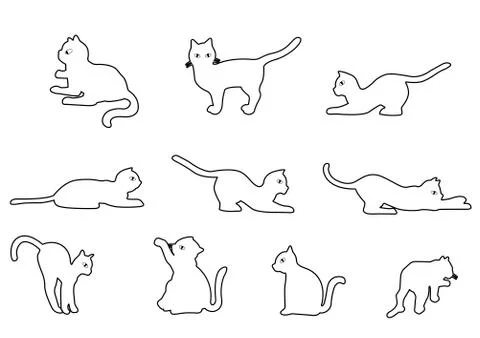 Cat Outline Illustrazione stock