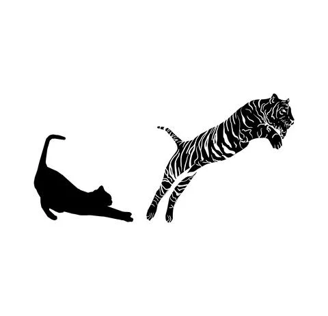 Cat outside tiger inside Illustrazione stock