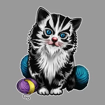 Cat painting Stock Illustration