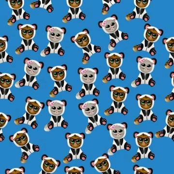 Cat in panda costume Illustrazione stock