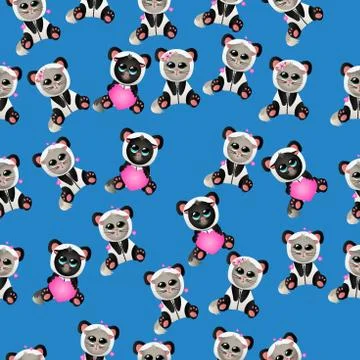Cat in panda costume Stock Illustration
