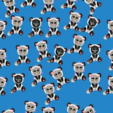 Cat in panda costume Stock Illustration