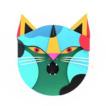 Cat paper mask Stock Illustration
