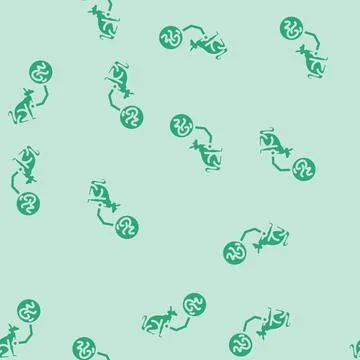 Cat parasite worm glyph vector seamless pattern Illustrazione stock