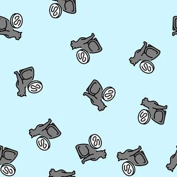 Cat parasite worm vector seamless pattern Illustrazione stock