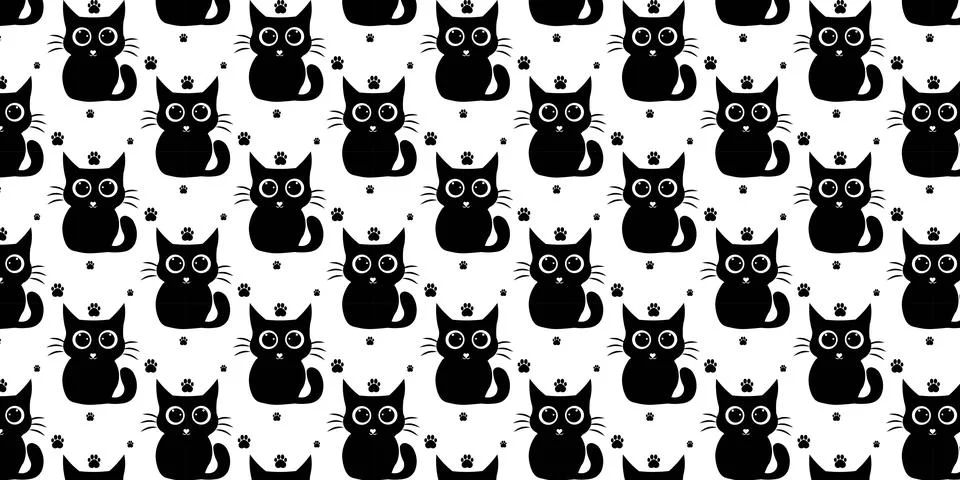 Cat Pattern Background for Fabric and Wallpaper Stock Illustration