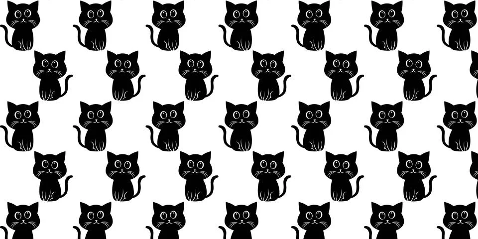 Cat Pattern Background for Fabric and Wallpaper 库存插图
