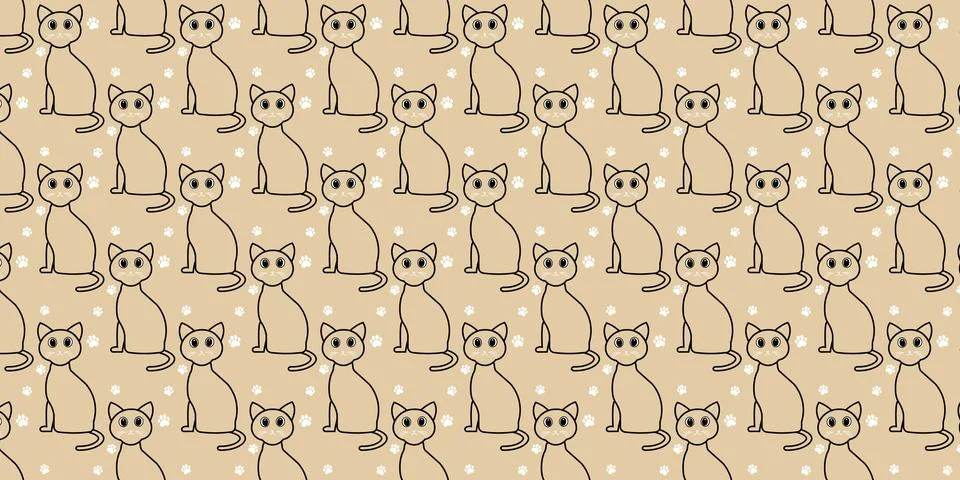 Cat Pattern Background for Fabric and Wallpaper Иллюстрация