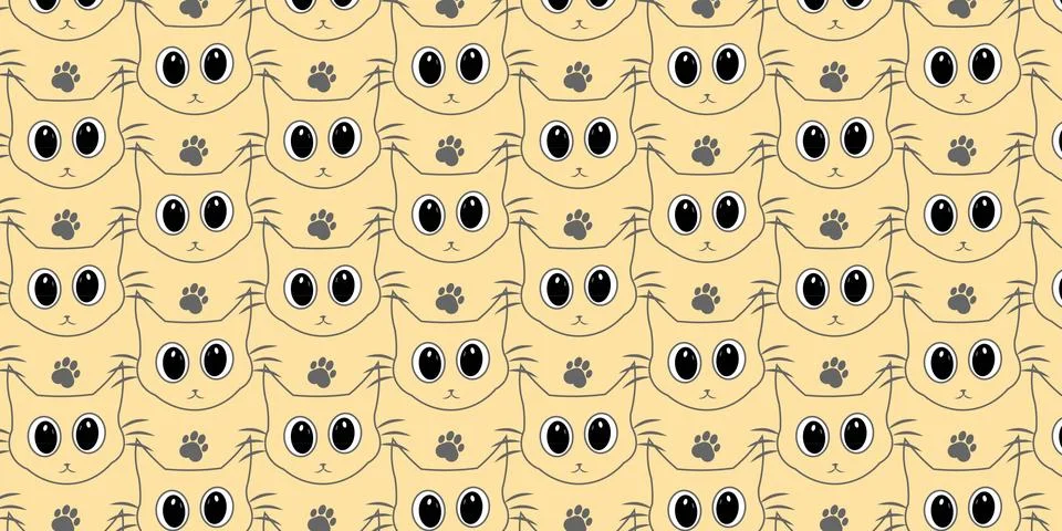 Cat Pattern Background for Fabric and Wallpaper Stock Illustration