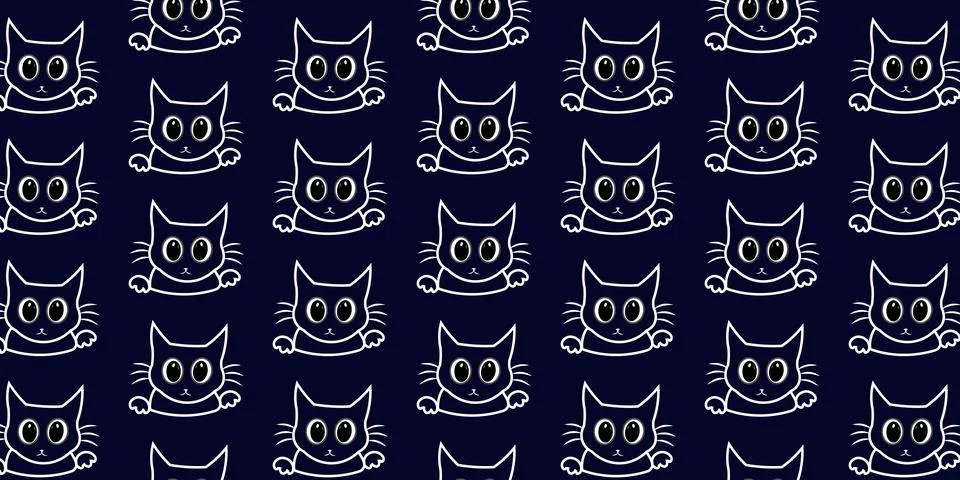 Cat Pattern Background for Fabric and Wallpaper Stock Illustration