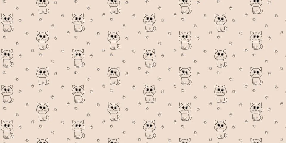 Cat Pattern Background for Fabric and Wallpaper Illustrazione stock