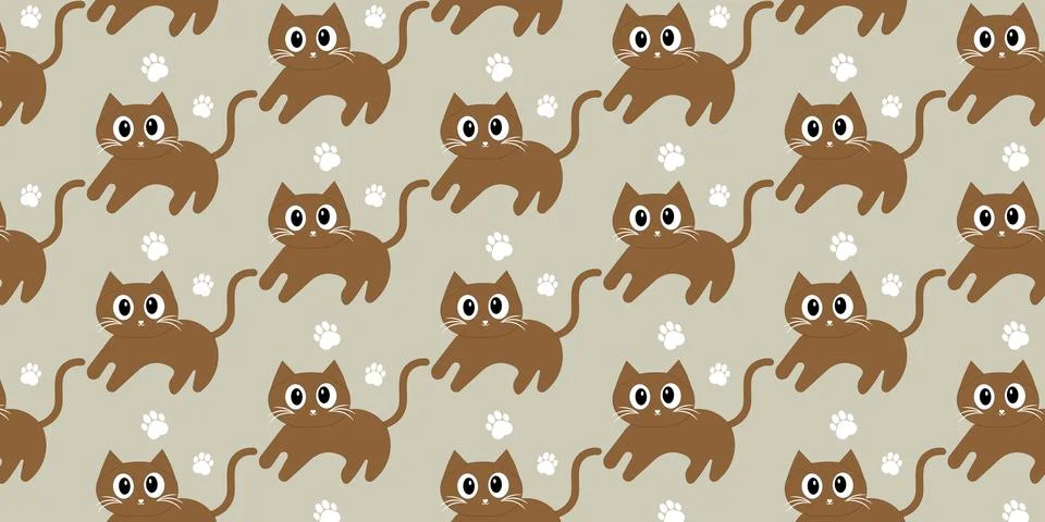 Cat Pattern Background for Fabric and Wallpaper Иллюстрация