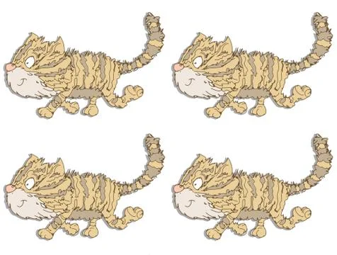 Cat pattern of paper or fabric with repeating pattern Illustrazione stock