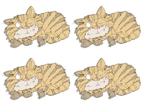 Cat pattern of paper or fabric Stock Illustration
