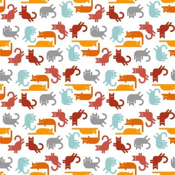 Cat pattern seamless. pat background. Baby fabric texture Illustrazione stock