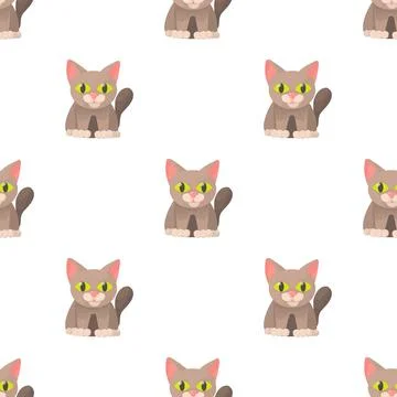 Cat pattern seamless vector Illustrazione stock