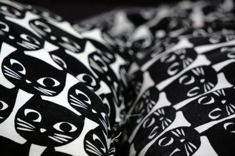 Cat patterned pillow texture background Stock Photos