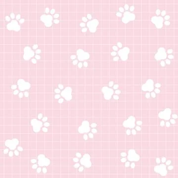 Cat paw Bliss seamless pattern, vector illustration for Purrfect Designs Stock Illustration