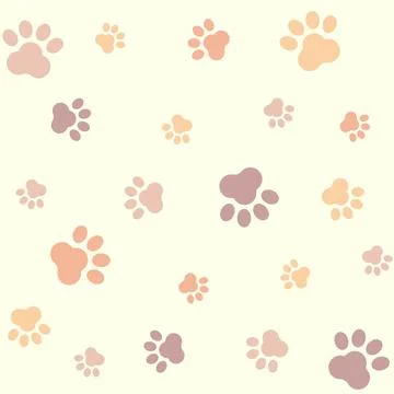 Cat paw Bliss seamless pattern, vector illustration for Purrfect Designs Illustrazione stock