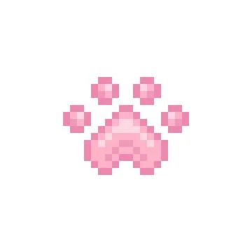Cat Paw Icon Pixel Stock Illustration