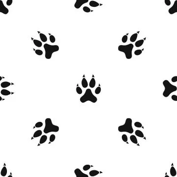 Cat paw pattern seamless black Illustrazione stock
