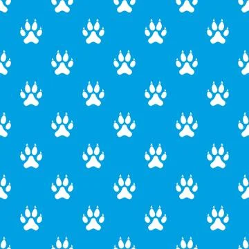 Cat paw pattern seamless blue 스톡 일러스트