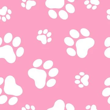 Cat paw print seamless pattern Stock Illustration