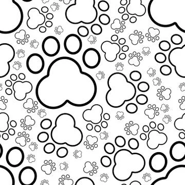 Cat paw seamless pattern Stock Illustration