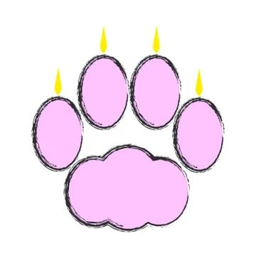 Cat paw on  white background Stock Illustration