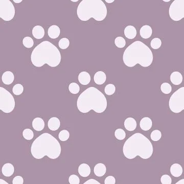 Cat paws seamless wallpaper pattern. Vector illustration. Stock Illustration